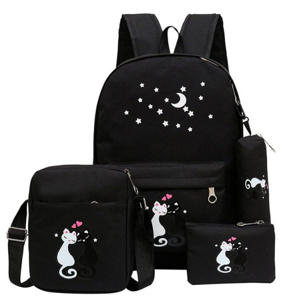 4-piece School Bag Set/ Backpack Children School Bags For Girls Boys Canvas School Bag Fashion Kids