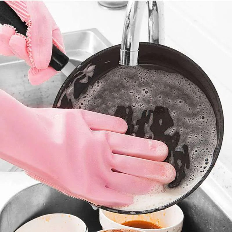 Silicone Dishwashing Gloves Waterproof Kitchen